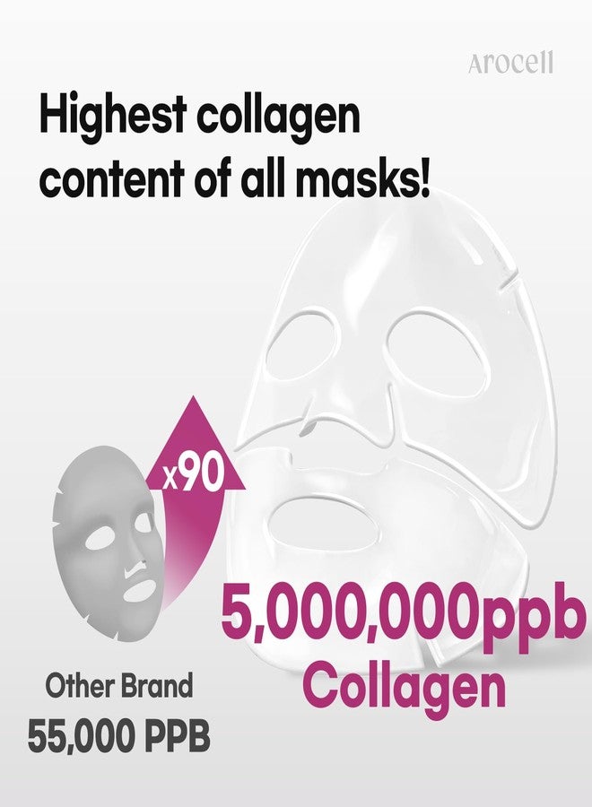 AROCELL OFFICIAL AROCELL Super Collagen Mask 4 Facial Sheet 5,000,000ppb Overnight Dual Matrix Hydrogel Masks with Low Molecular Weight Collagen for Elasticity Hydrating Anti-Aging Cooling Korean Skincare, 43g x 4ea - Image 4